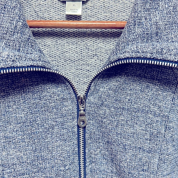 Christopher & Banks Blue Metallic zip jacket XL with drawstring at waist - Picture 4 of 7